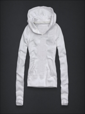 Female hoodie pullover white color - Click Image to Close